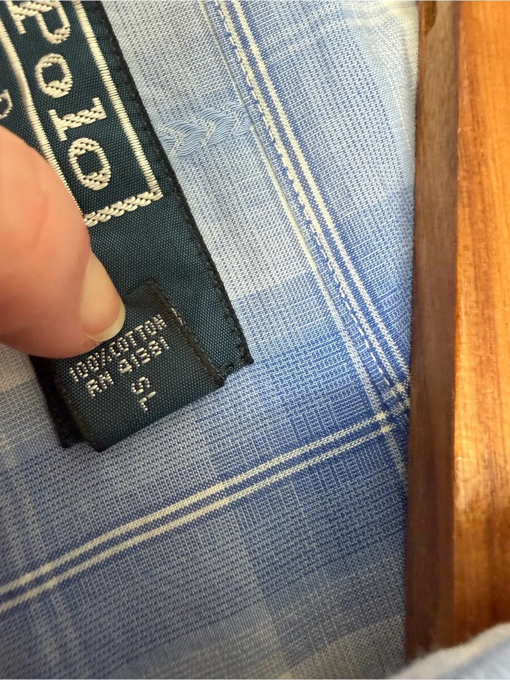 Vintage 90s Polo Ralph Lauren Western Shirt L Pearl Snap Blue Plaid Cowboy